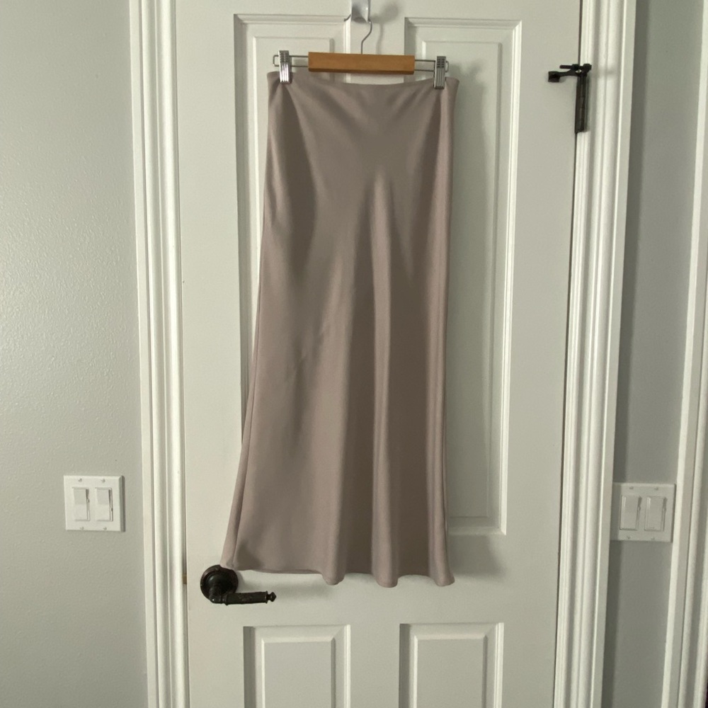 Topshop Taupe Maxi Skirt